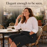 Velora – Plus Size Elastic Waist Capri Pants with Side Button Detail