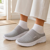 Stride & Soft – Women's Slip On Platform Mesh Sneakers, Breathable Non-Slip Mules