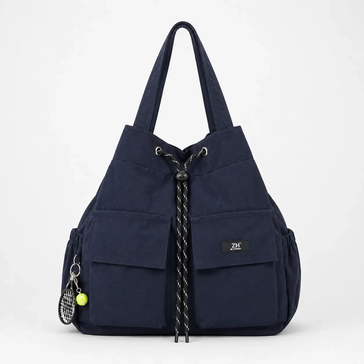 Carryall – Convertible Drawstring Canvas Tote Backpack with Cargo Pockets