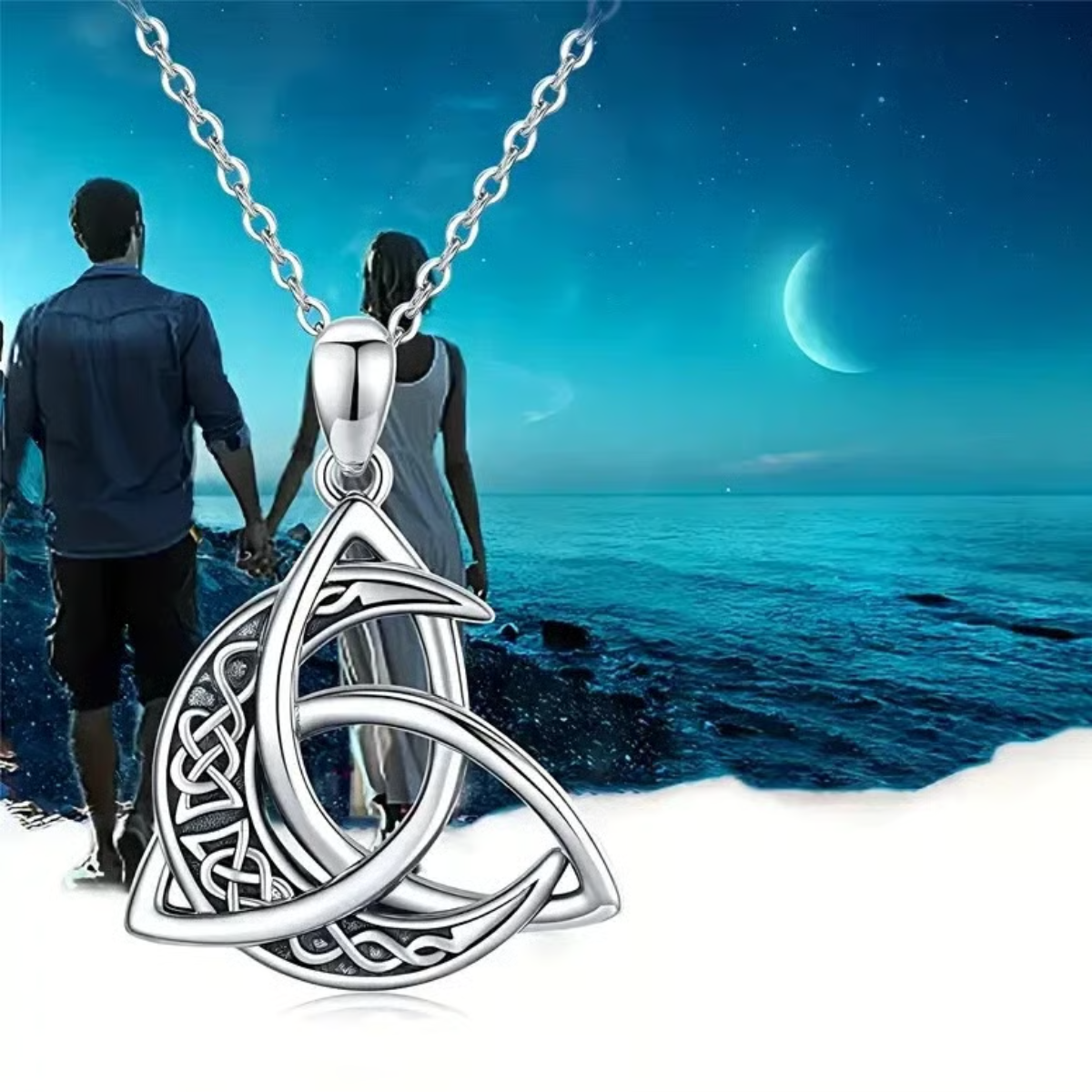 Mythara – Viking Trinity Knot Moon Necklace (1+1 Free)