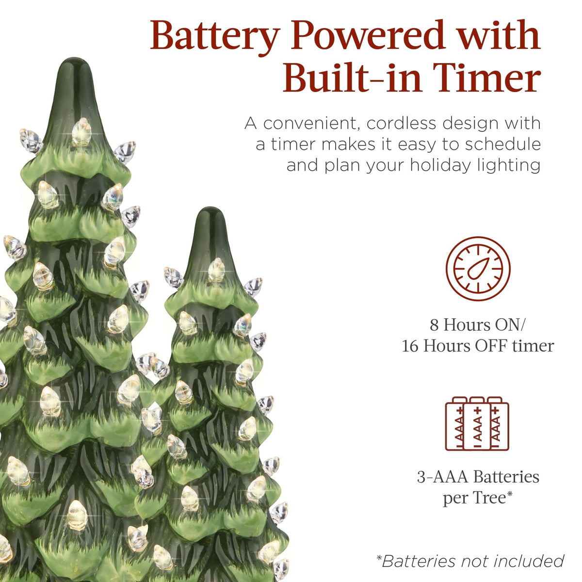 Merrydale - Homemade Ceramic Christmas Tree with LED Lights