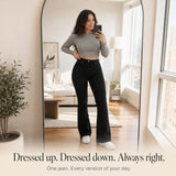 Curvella – High Waist Stretch Flare Jeans for Women, Butt-Lifting Bootcut Denim