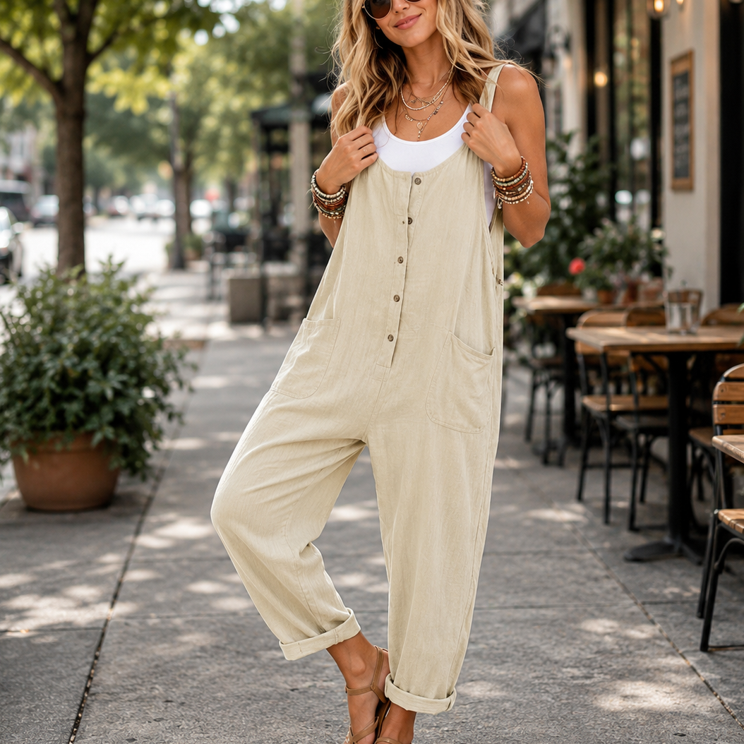 Wearbella – Sleeveless Wide-Leg Pocketed Jumpsuit