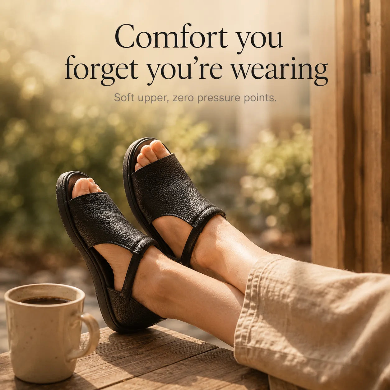 Solene – Pebbled PU T-Strap Flat Sandals for Women, Slip-On Open Toe Summer Shoes