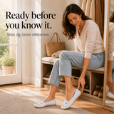 Wearbella – Perforated Woven Low-Cut Flat Loafers