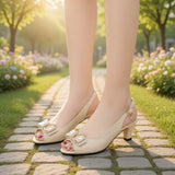 Belluna – Rhinestone Bow Slingback Heels