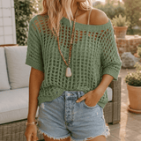Aerela – Breezy Open Weave Knit Top