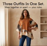 Aterra – Artistic Watercolor Tunic and Wide Leg Pants Set