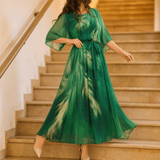 Aurelinea – Women's Painted Chiffon Maxi Dress