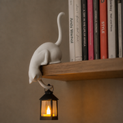 White Cat Hook with Lantern