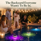 Luminora – Solar Floating Pool Light, Color Changing Starburst Glow with Remote, IP68 Waterproof