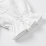 Belvera – Women's Romantic Ruffled V-Neck Blouse with Puff Sleeves