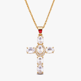 Solavée – Crystal Cross Pendant Necklace