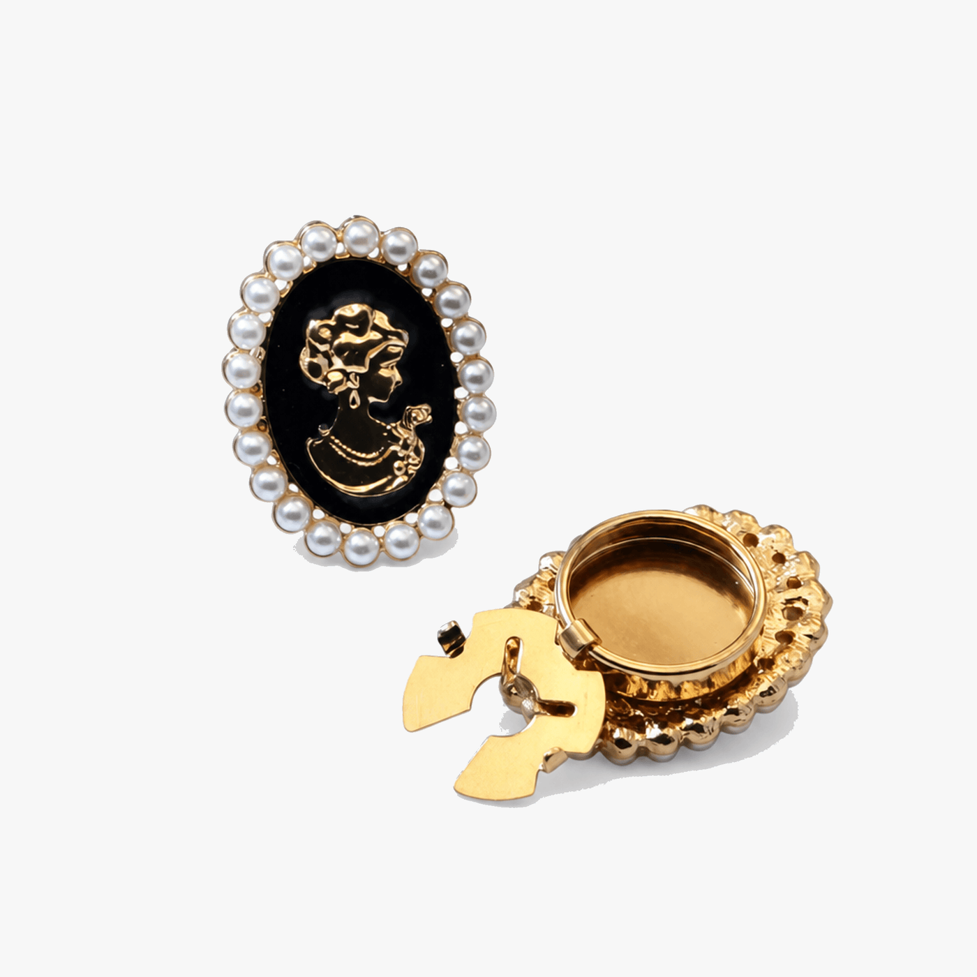 Petaline - Golden Floral Cameo Brooch