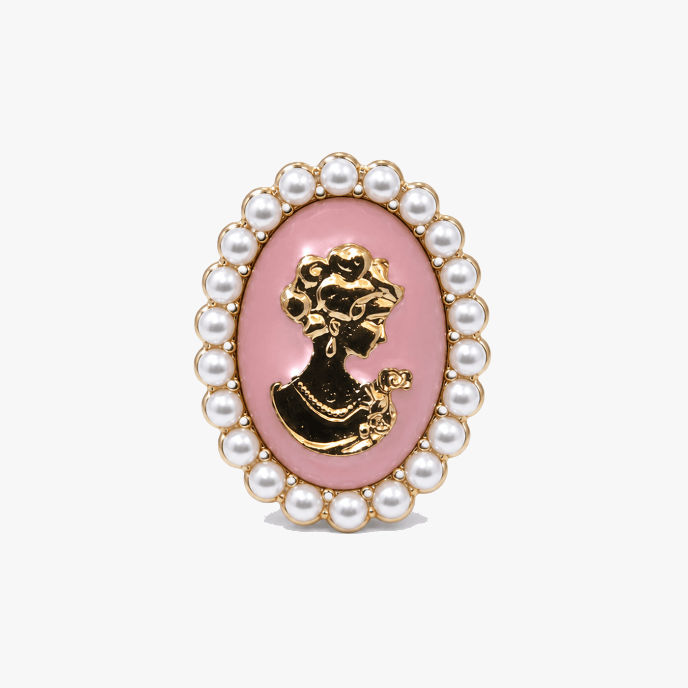 Petaline - Golden Floral Cameo Brooch