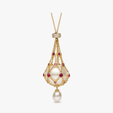 Lunara – Pearl & Gemstone Lavalier Pendant Necklace