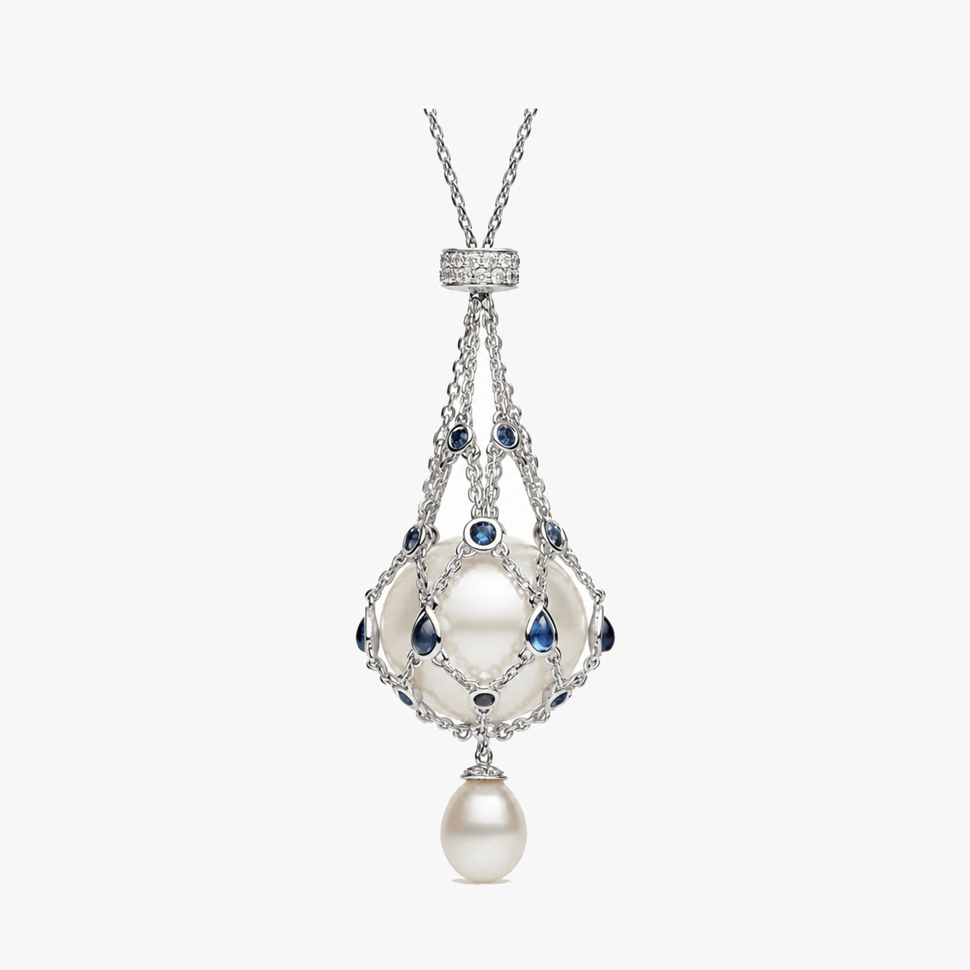 Lunara – Pearl & Gemstone Lavalier Pendant Necklace