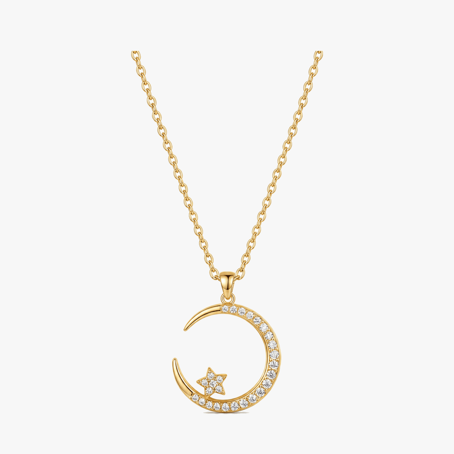 Lunara - Crystal Moon Pendant Necklace