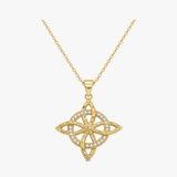 Elowen – Crystal Celtic Knot Necklace