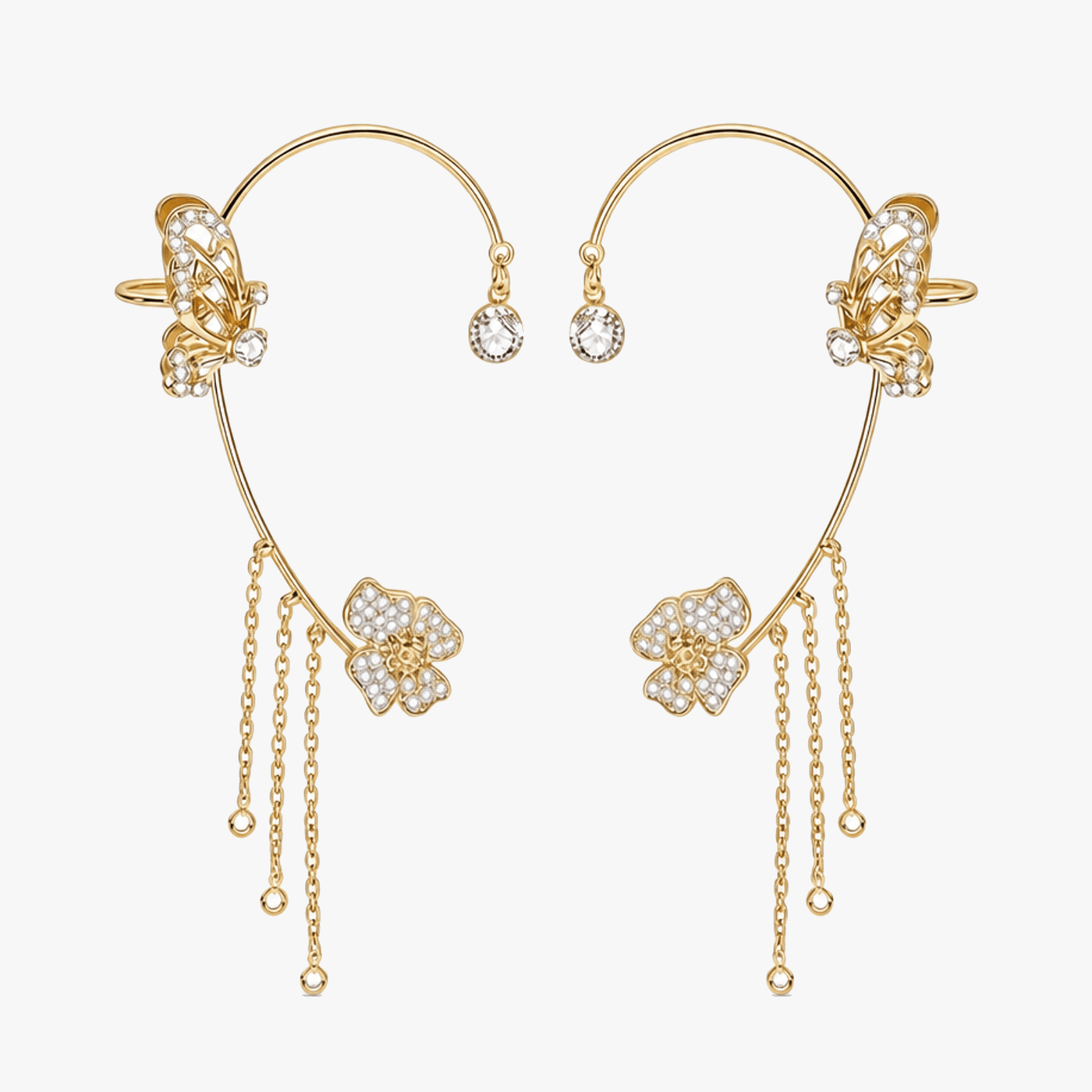 Ornata – Sparkling Butterfly Ear Cuff with Tassels
