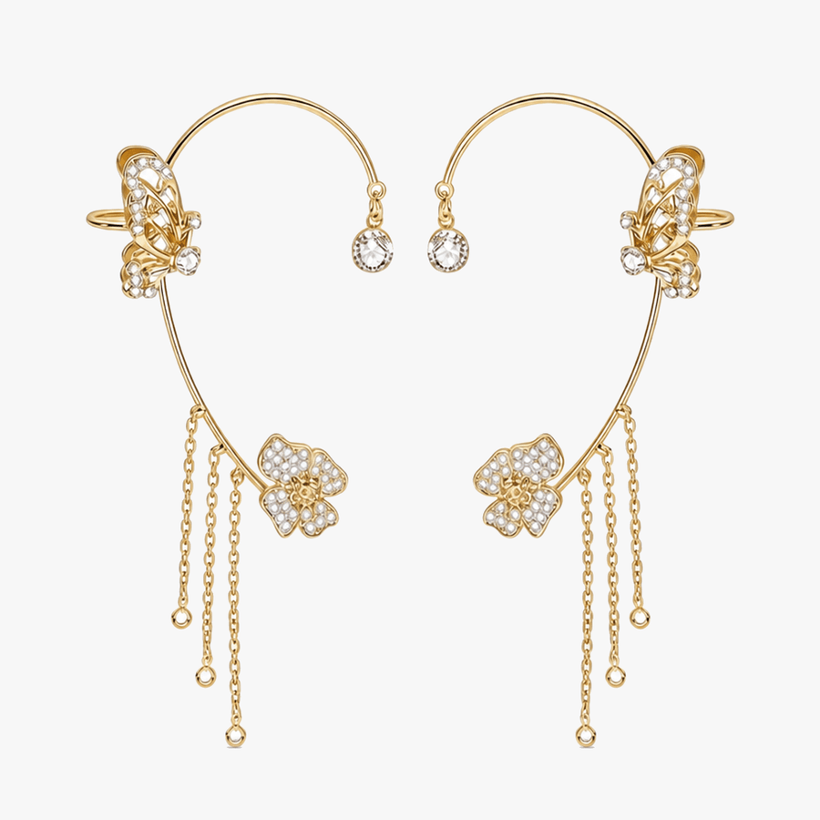 Ornata – Sparkling Butterfly Ear Cuff with Tassels