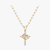 Crownara – Crown Cross Pearl Bead Necklace