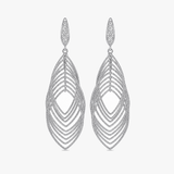Lumivra - Cascading Silver Leaf Earrings