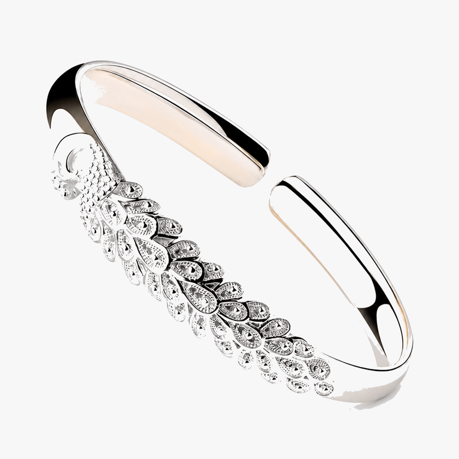Pavora – Peacock Feather Cuff Bracelet