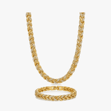 Lumara – Sparkling Leaf Link Necklace and Bracelet Set