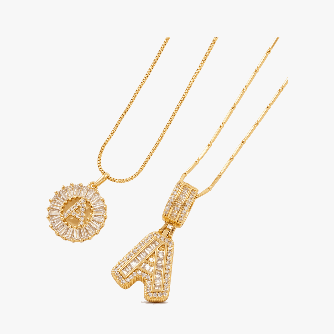 Luneria – Two-Piece Initial Pendant Necklace Set