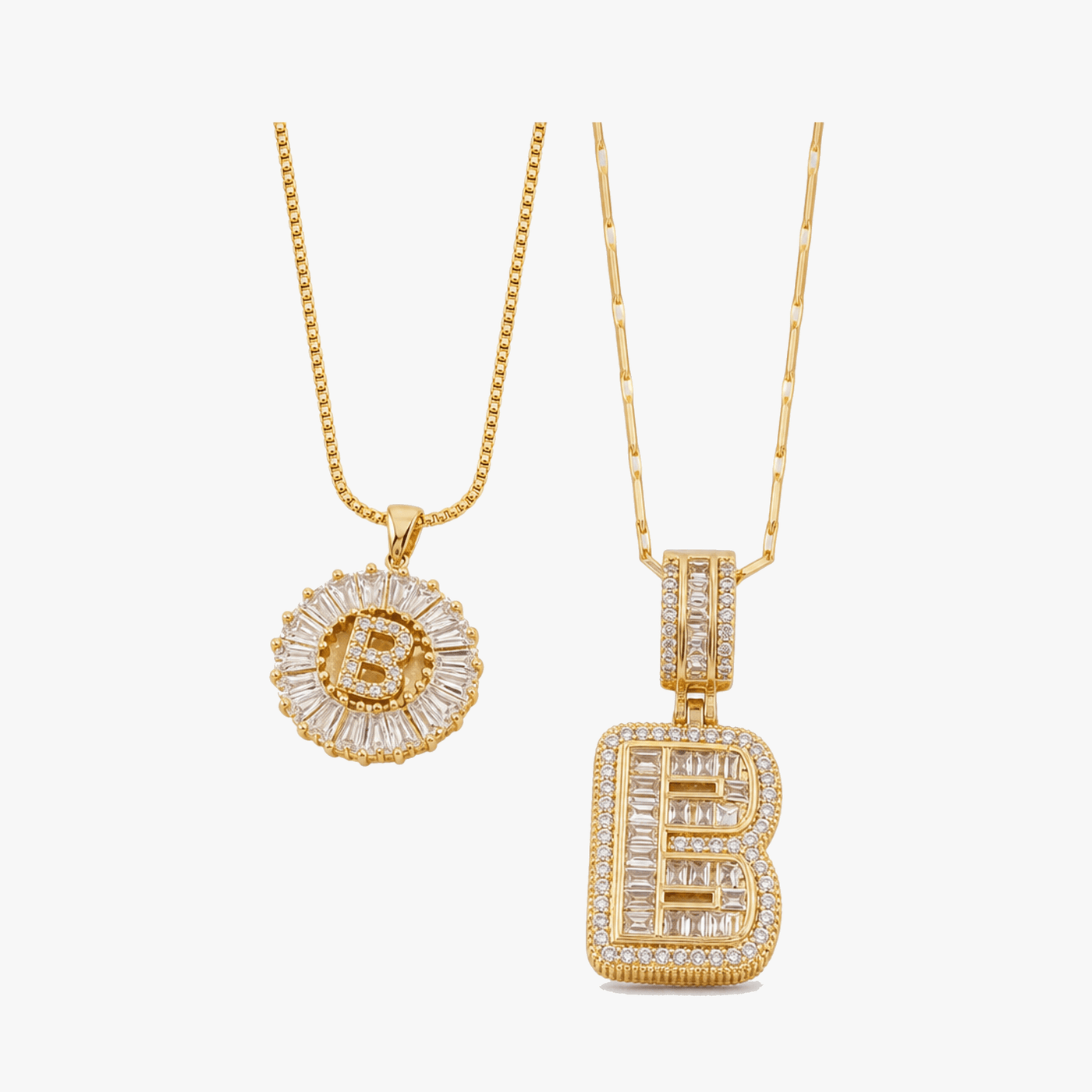 Luneria – Two-Piece Initial Pendant Necklace Set