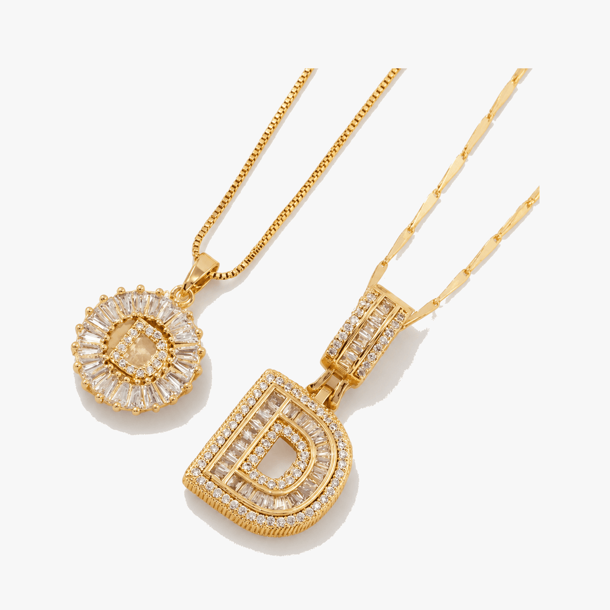 Luneria – Two-Piece Initial Pendant Necklace Set