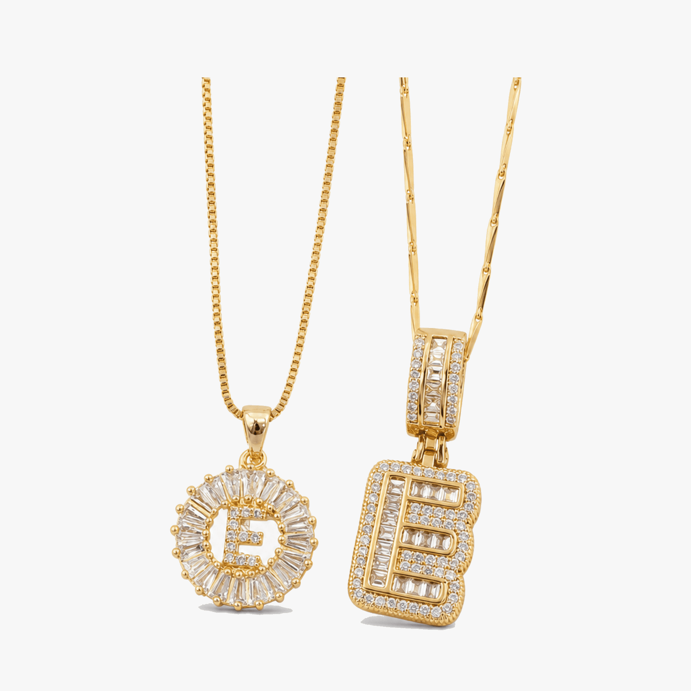 Luneria – Two-Piece Initial Pendant Necklace Set
