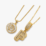 Luneria – Two-Piece Initial Pendant Necklace Set