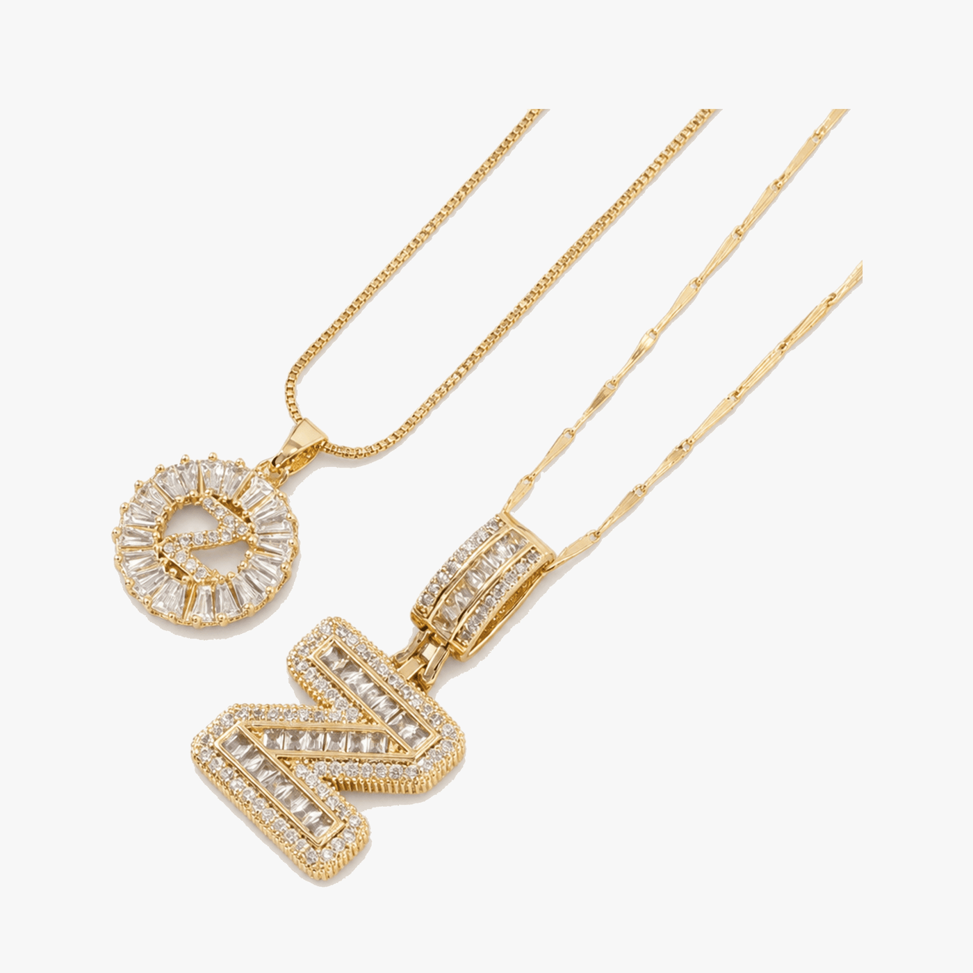 Luneria – Two-Piece Initial Pendant Necklace Set