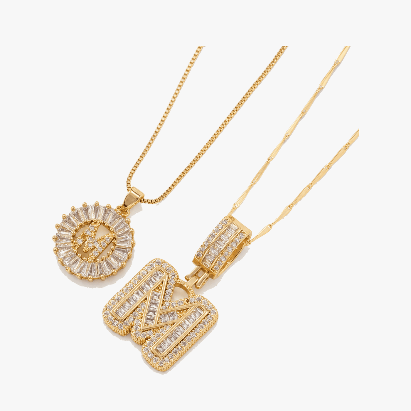 Luneria – Two-Piece Initial Pendant Necklace Set