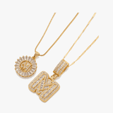 Luneria – Two-Piece Initial Pendant Necklace Set