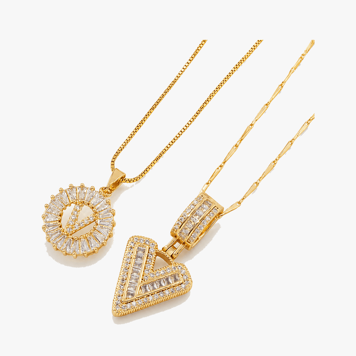 Luneria – Two-Piece Initial Pendant Necklace Set