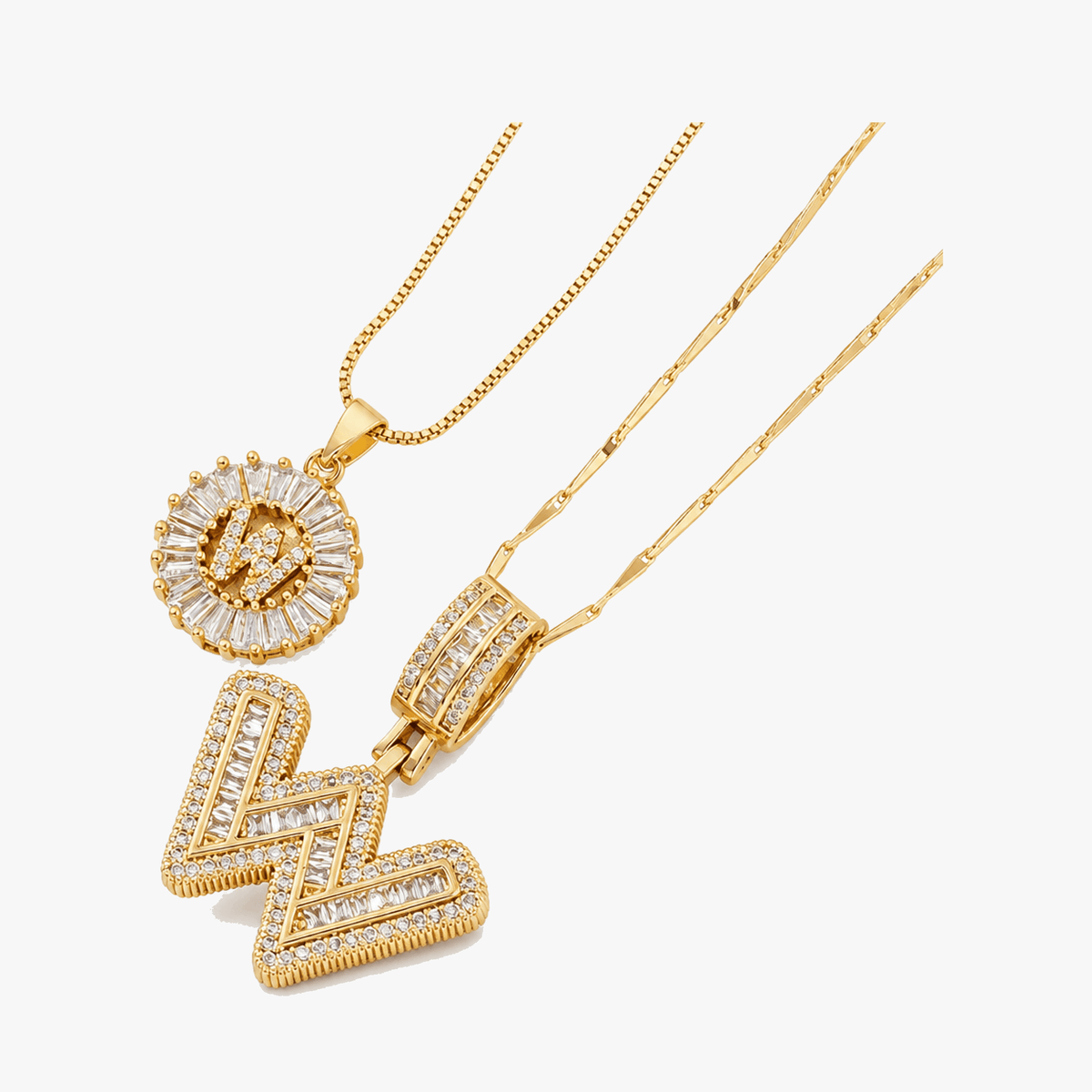Luneria – Two-Piece Initial Pendant Necklace Set