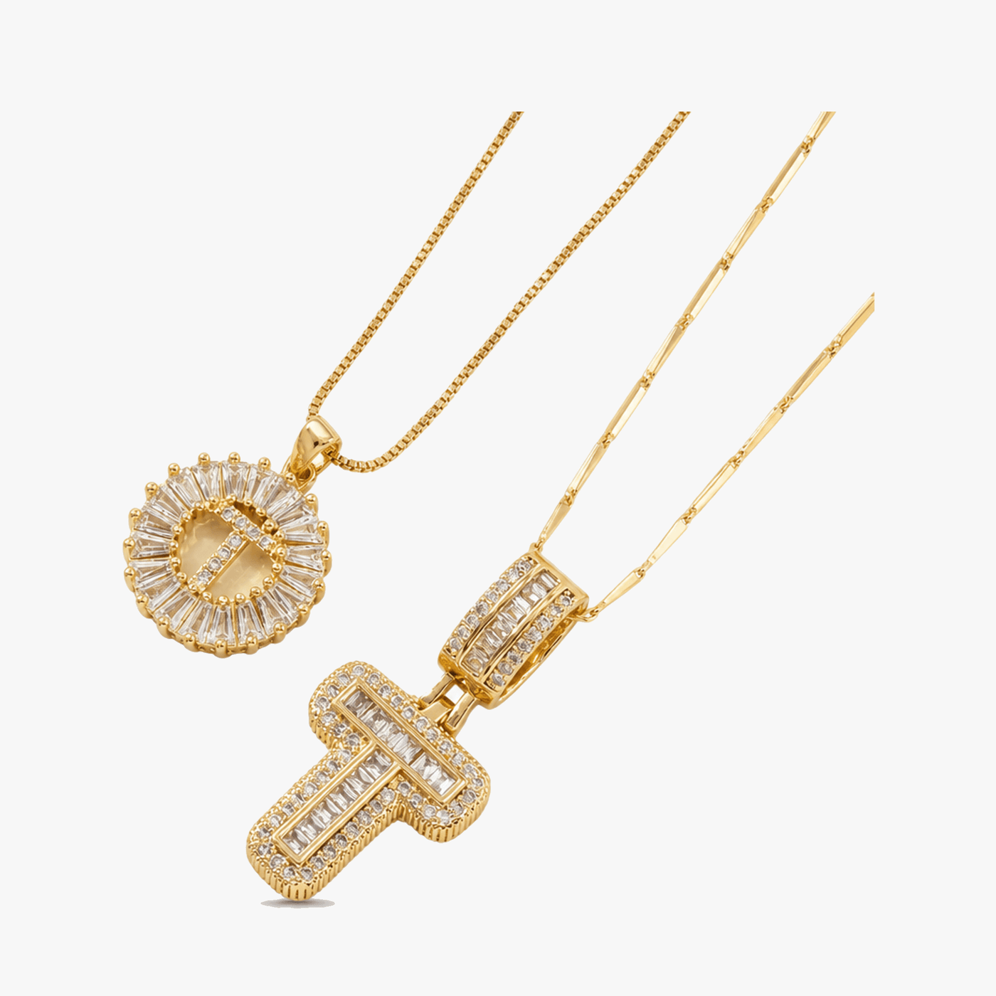 Luneria – Two-Piece Initial Pendant Necklace Set