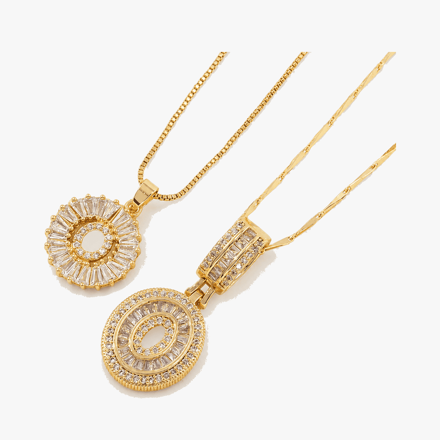 Luneria – Two-Piece Initial Pendant Necklace Set