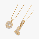 Luneria – Two-Piece Initial Pendant Necklace Set