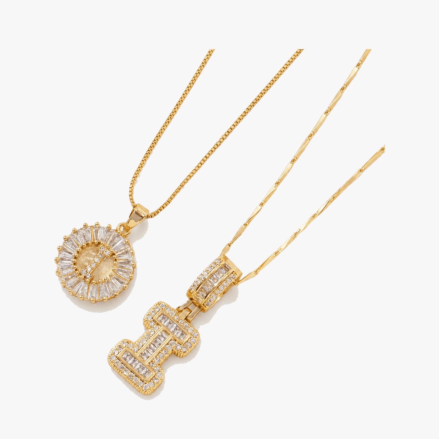 Luneria – Two-Piece Initial Pendant Necklace Set