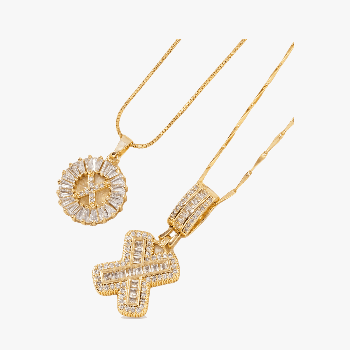 Luneria – Two-Piece Initial Pendant Necklace Set