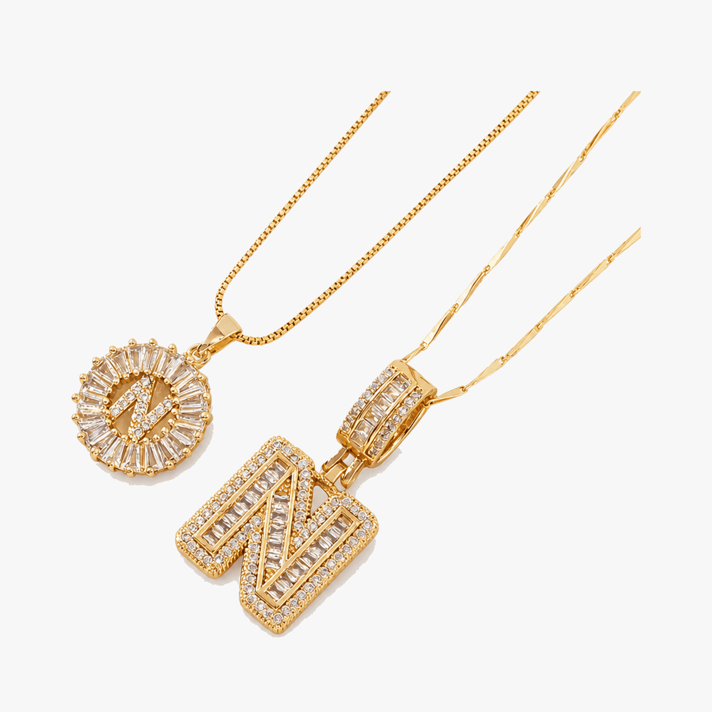 Luneria – Two-Piece Initial Pendant Necklace Set