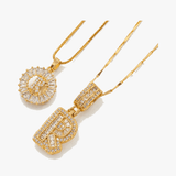 Luneria – Two-Piece Initial Pendant Necklace Set