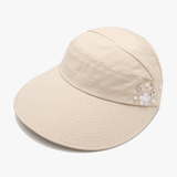Solwen – Wide Brim Sun Visor with Ponytail Opening