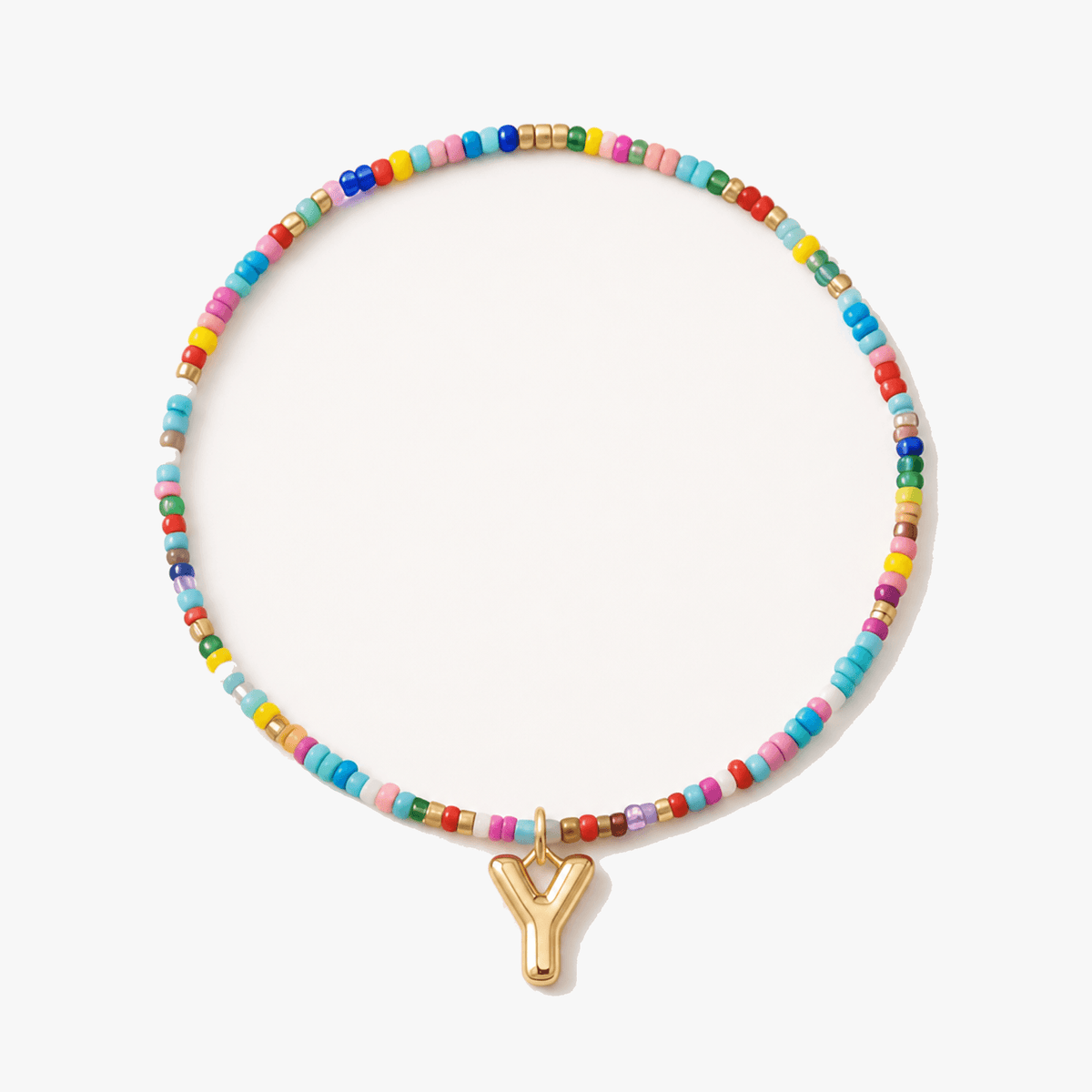 Liora – Colorful Beaded Initial Necklace
