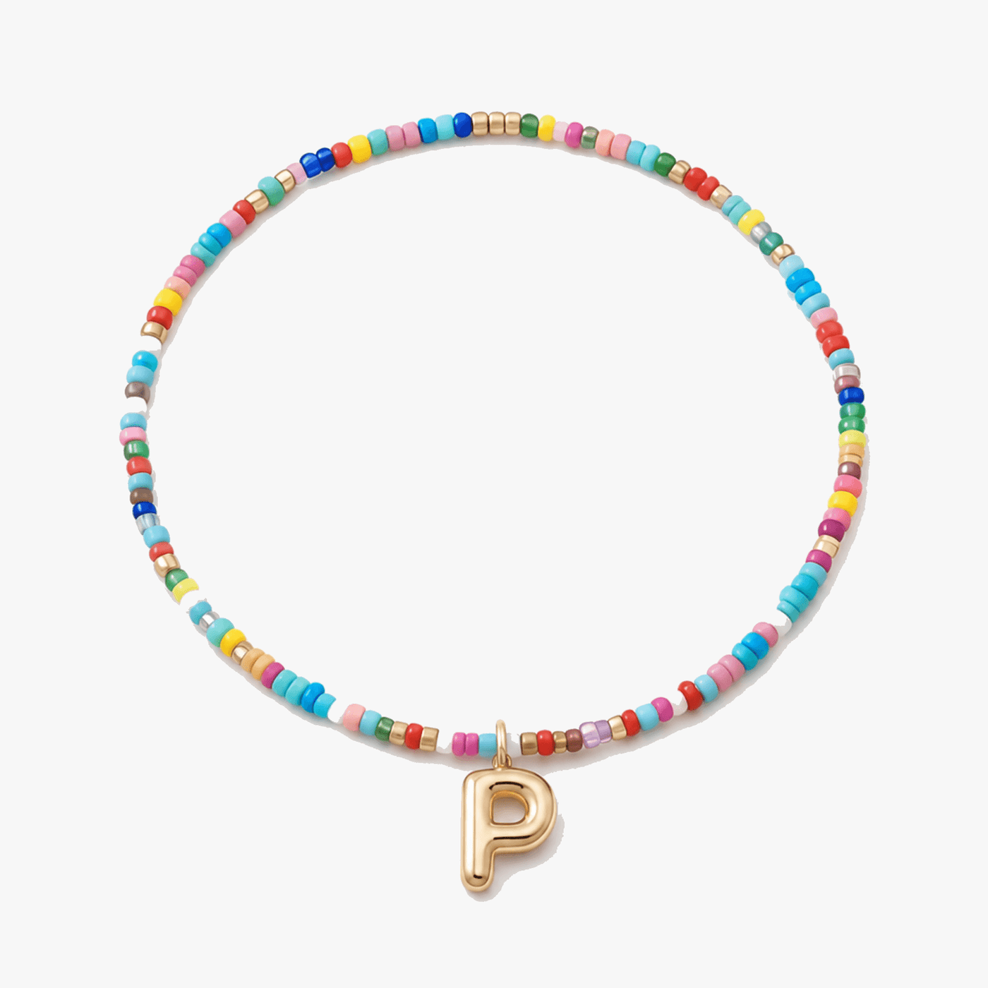 Liora – Colorful Beaded Initial Necklace