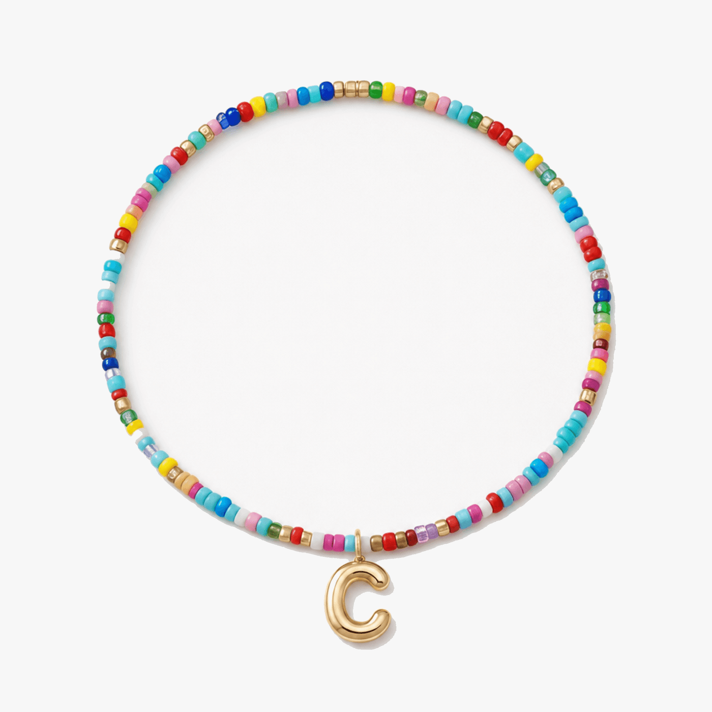 Liora – Colorful Beaded Initial Necklace
